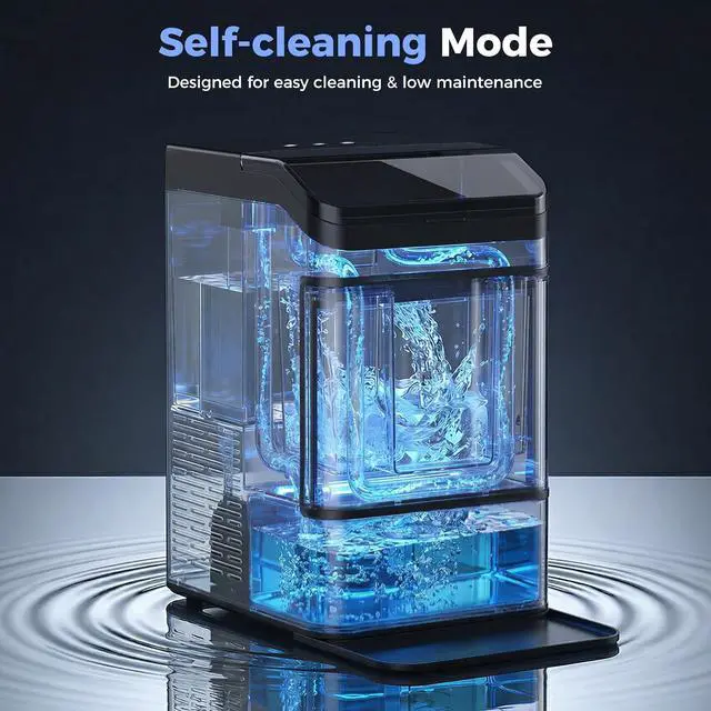 Alt view image 6 of 7 - Nugget Ice Maker Countertop, Ice Machine with 0.8 Gal Water Tank 8-10 Mins Fast Ice Making for Home, Camping, Kitchen