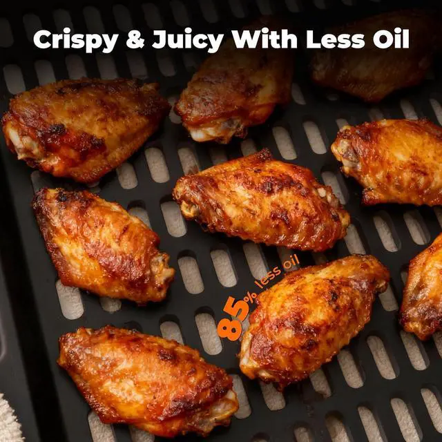 Alt view image 6 of 7 - 10QT Air Fryer, Convection Oven With 10 Preset Cooking Mode, Bake, Roast, Reheat, Broiler, Dehydrate, Toaster Baker, 85% Oil-Less, Visible Window and LED Digital Color Display