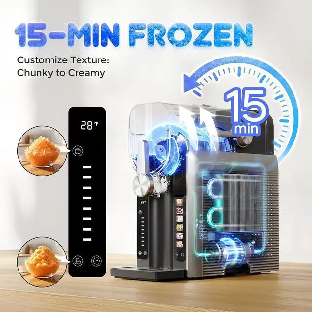 Alt view image 5 of 7 - 1.6L Slushie Machine & Soft Serve Ice Cream Maker with Rapid Freezing, Frozen Drink Machine, Slushie Maker, Margarita Machine for Home