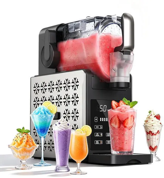 Alt view image 2 of 7 - 1.9L Slushie Machine & Soft Serve Ice Cream Maker with Rapid Freezing,8-in-1 85Oz Frozen Drink Machine, Slushie Maker, Margarita Machine for Home