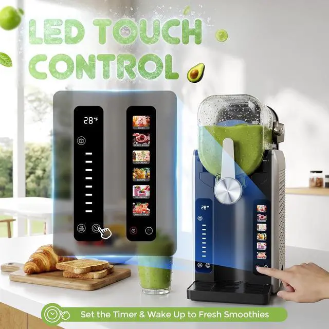 Alt view image 4 of 7 - 1.6L Slushie Machine & Soft Serve Ice Cream Maker with Rapid Freezing, Frozen Drink Machine, Slushie Maker, Margarita Machine for Home