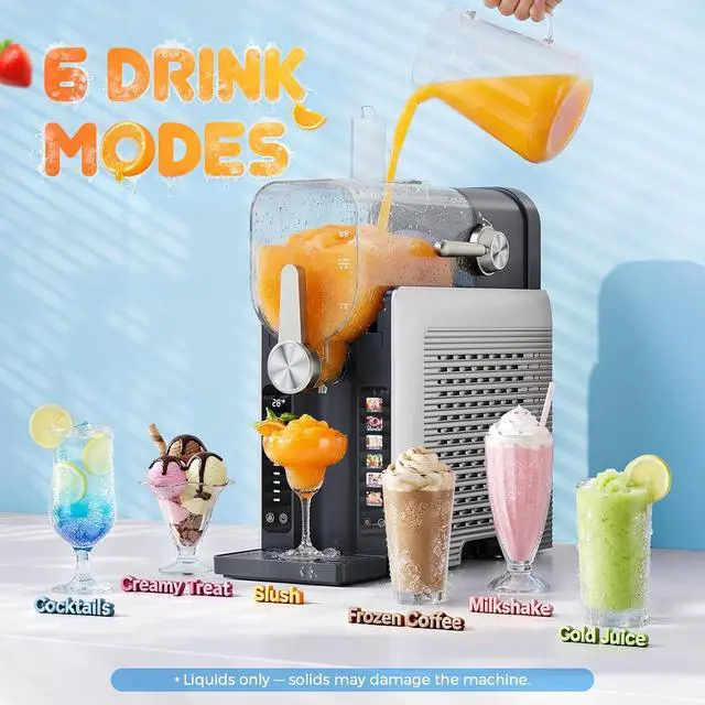 Alt view image 3 of 7 - 1.6L Slushie Machine & Soft Serve Ice Cream Maker with Rapid Freezing, Frozen Drink Machine, Slushie Maker, Margarita Machine for Home