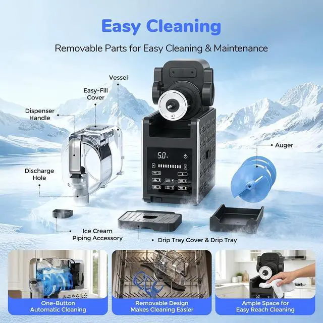Alt view image 7 of 7 - 1.9L Slushie Machine & Soft Serve Ice Cream Maker with Rapid Freezing,8-in-1 85Oz Frozen Drink Machine, Slushie Maker, Margarita Machine for Home