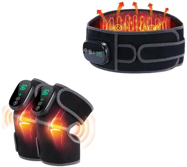 Main image of Heated Knee Massager 2 pcs and Cordless Heating Pad with Massager for Back Pain Relief Bundles