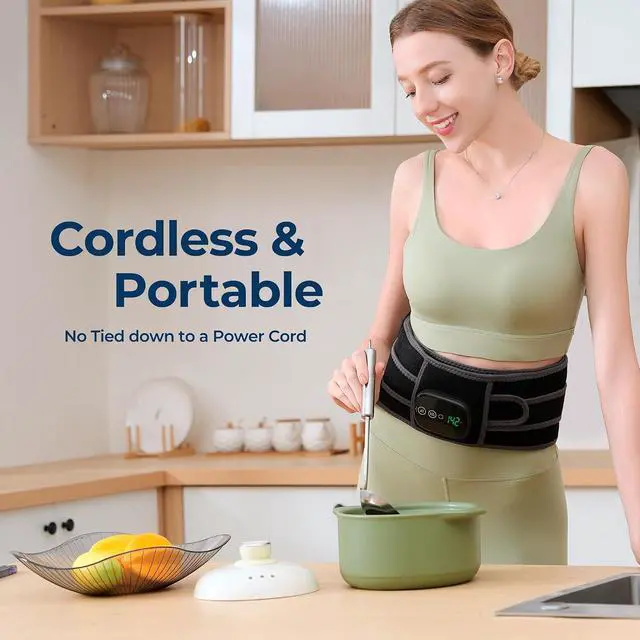 Alt view image 7 of 7 - Heated Knee Massager 2 pcs and Cordless Heating Pad with Massager for Back Pain Relief Bundles