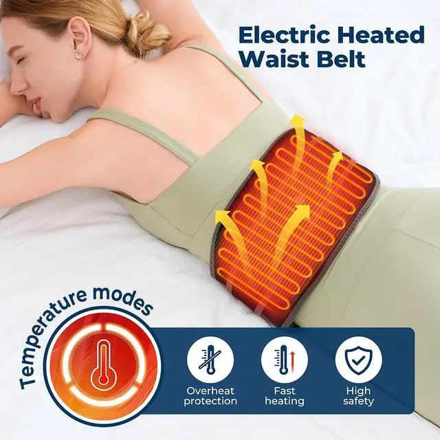 Alt view image 6 of 7 - Heated Knee Massager 2 pcs and Cordless Heating Pad with Massager for Back Pain Relief Bundles