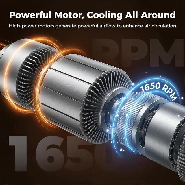 Alt view image 7 of 7 - Tower Fan For Home with Remote, 31" Bladeless Floor Fans for Home, 4 Modes & 4 Speeds, 12H Timer, LED Display, Wide Oscillating Wide Cooling for Bedroom, Office