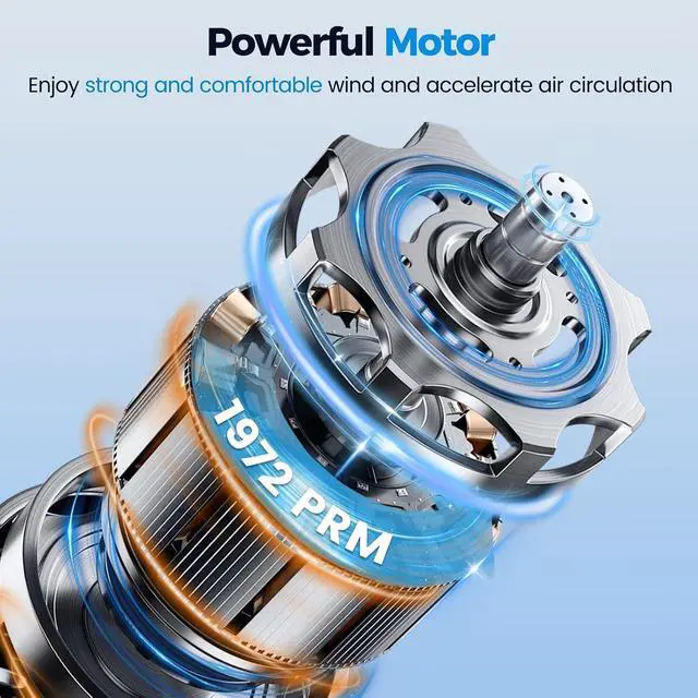 Alt view image 4 of 5 - Tower Fan, 32" Wide Oscillating Cooling Fan with 3 Speeds 3 Wind Modes,Timer,Pentatonic Button,Standing Fan for Home,Bedroom & Office