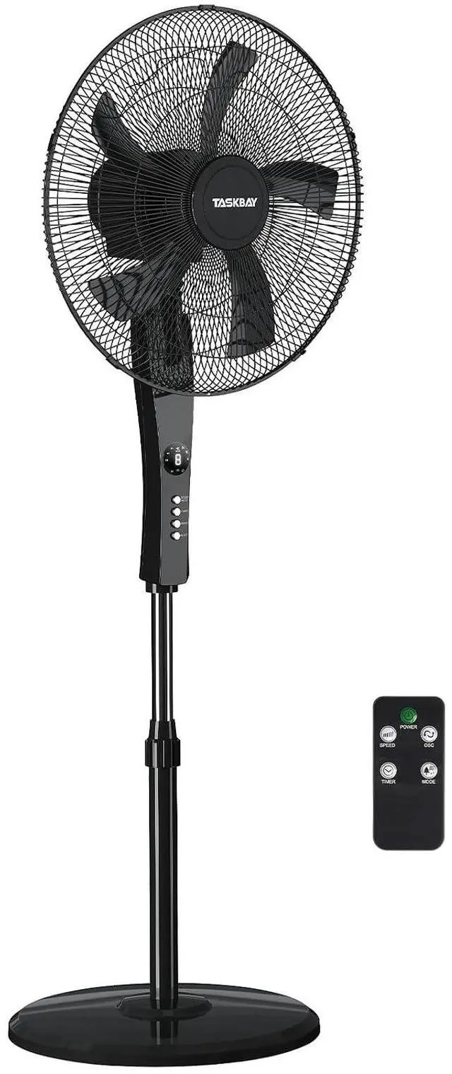 Main image of Pedestal Fan with Remote, 3-Speed 90° Oscillating, 46"- 54" Height Adjustable, 12H Timer, 18" Floor Standing Fans for Bedroom, Living Room, Office