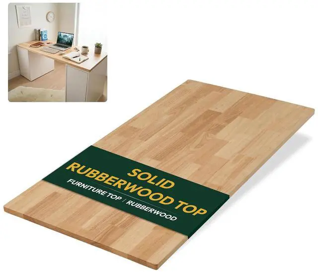 Main image of 71"x30" Solid Rubberwood Workbench Top, Heavy Duty Butcher Block Desktop for Garage Workbench, Standing Desk, Office Table, Washer Dryer Countertop, DIY Projects, Natural Hevea Wood Slab