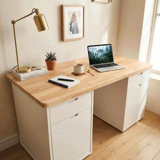 Alt view image 7 of 7 - 71"x30" Solid Rubberwood Workbench Top, Heavy Duty Butcher Block Desktop for Garage Workbench, Standing Desk, Office Table, Washer Dryer Countertop, DIY Projects, Natural Hevea Wood Slab