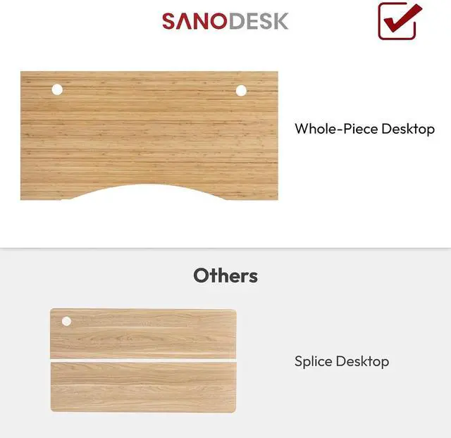Alt view image 5 of 7 - 48"x24" Solid Bamboo Workbench Top, Heavy Duty Butcher Block Desktop for Garage Workbench, Standing Desk, Office Table, Kitchen Countertop, DIY Projects, Durable Curved Natural Bamboo Board