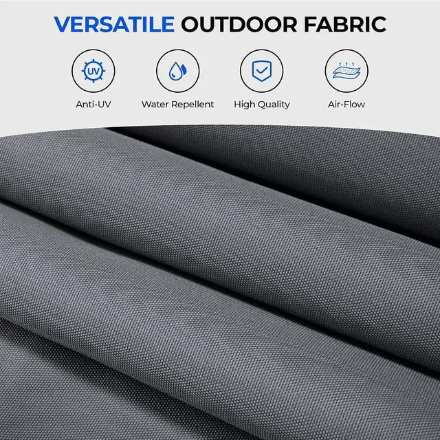 Alt view image 7 of 7 - 15FT Double Sided Rectangular Patio Umbrella with LED Light Bars and Base, Large Outdoor Sun Umbrella with Crank Open and Close for Patio, Lawn, Garden, Backyard,Gray