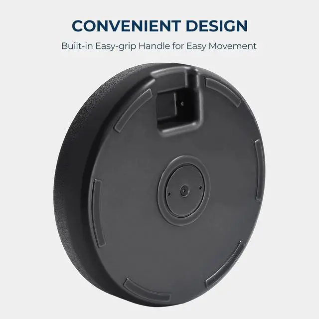 Alt view image 3 of 7 - 80lbs Patio Umbrella Base, Heavy Duty Base for Outdoor Market Umbrella, Fillable Weights with High-Density HDPE Material, Black