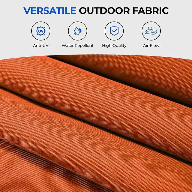 Alt view image 6 of 7 - Patio Umbrella 48 LED Colorful Lights, 15ft Double Sided Outdoor Large Rectangular Patio Umbrella with Crank Handle, for Lawn Garden, Home, Outdoor Activities, Orange(with Base)