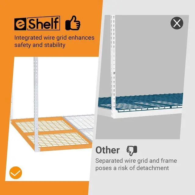 Alt view image 4 of 7 - 4ftx8ft Overhead Garage Storage Rack, Heavy-Duty Metal Garage Ceiling Storage Rack, 22''-40" Adjustable Ceiling Drop-Down, 750 lb. Loading Weight Capacity, White