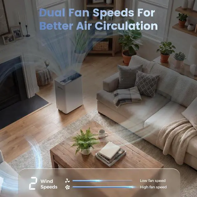 Main image of Dehumidifier, 30 Pint Dehumidifier for Home & Basement, Up to 2500 Sq.Ft, 4 in 1 with Dry Clothes Function, Automatic Defrost, 38dB Quiet Sleep Mode, Timer, Drain Hose, Smart Touch