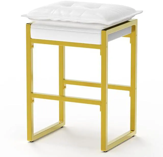Main image of Bar Stools, Counter Height Bar Stools, Faux Leather Stitched Bar Stools, Modern Counter Stools for Kitchen Bar Dining Room, Beige