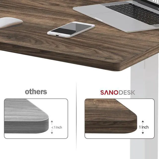 Alt view image 4 of 7 - Whole-Piece Particle Board Table Top for Standing Desk and Home Office Desk DIY, 48x24x1 Inch Walnut Veneers Desk Top