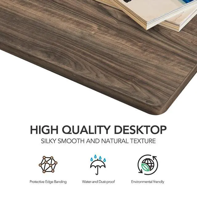 Alt view image 6 of 7 - Whole-Piece Particle Board Table Top for Standing Desk and Home Office Desk DIY, 48x24x1 Inch Walnut Veneers Desk Top
