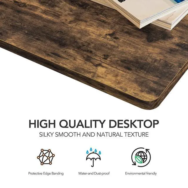 Alt view image 6 of 7 - Whole-Piece Particle Board Table Top for Standing Desk and Home Office Desk DIY, 48x30x1 Inch Rustic Brown Desk Top