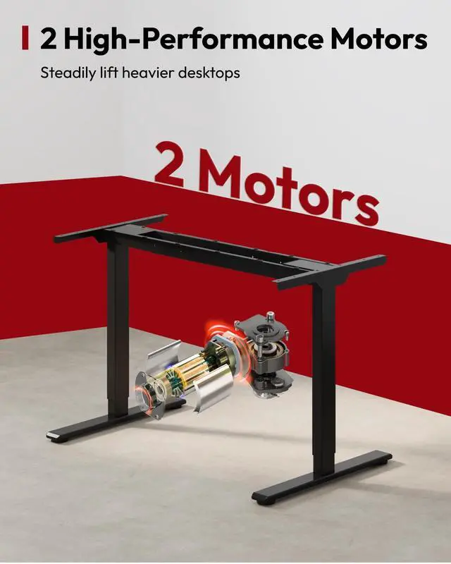 Alt view image 6 of 7 - Dual Motor Electric Standing Desk 79 x 32 Inches, Height Adjustable Sit Stand Desk with Large Splice Board for Home Office, Computer Workstation, Study & Gaming, Black Frame/Black Top