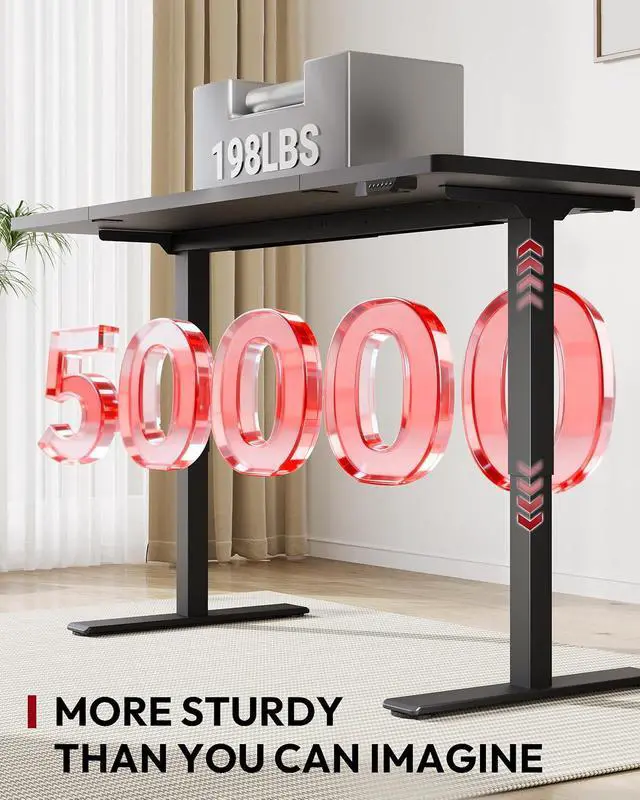 Alt view image 7 of 7 - Dual Motor Electric Standing Desk 79 x 32 Inches, Height Adjustable Sit Stand Desk with Large Splice Board for Home Office, Computer Workstation, Study & Gaming, Black Frame/Black Top