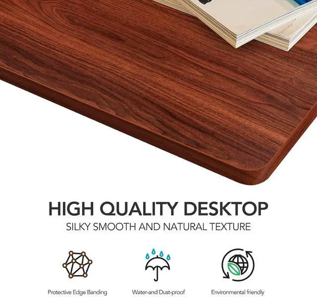 Alt view image 6 of 7 - Whole-Piece Particle Board Table Top for Standing Desk and Home Office Desk DIY, 60x24x1 Inch Mahogany Desk Top