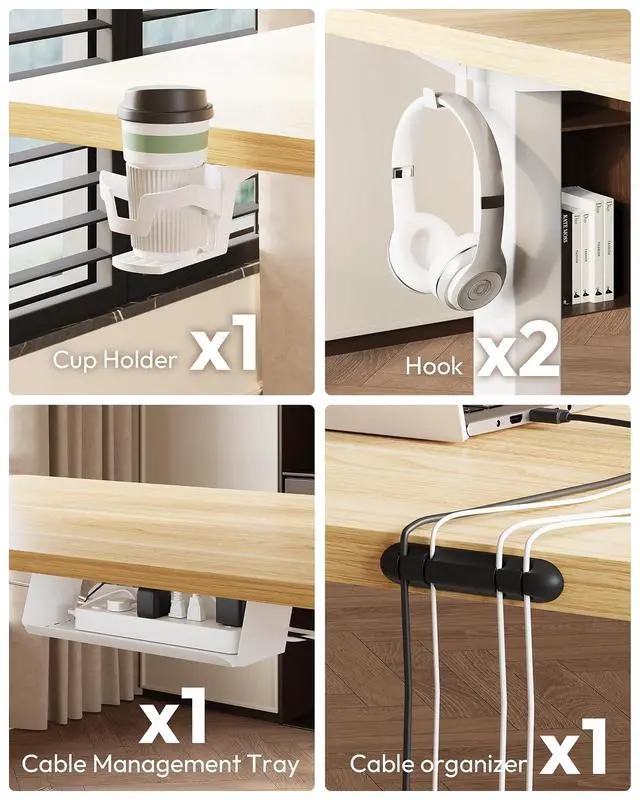 Alt view image 6 of 7 - Electric Standing Desk 79 x 32 Inches, Height Adjustable Sit Stand with Large Splice Board Desktop for Home Office, Computer WorkstationsMemory Ergonomic Computer Desk, Black Frame/Black Top