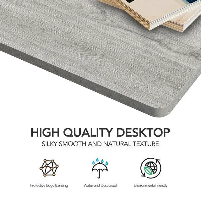 Alt view image 6 of 7 - Whole-Piece Particle Board Table Top for Standing Desk and Home Office Desk DIY, 55x28x1 Inch Grey Oak Veneers Desk Top