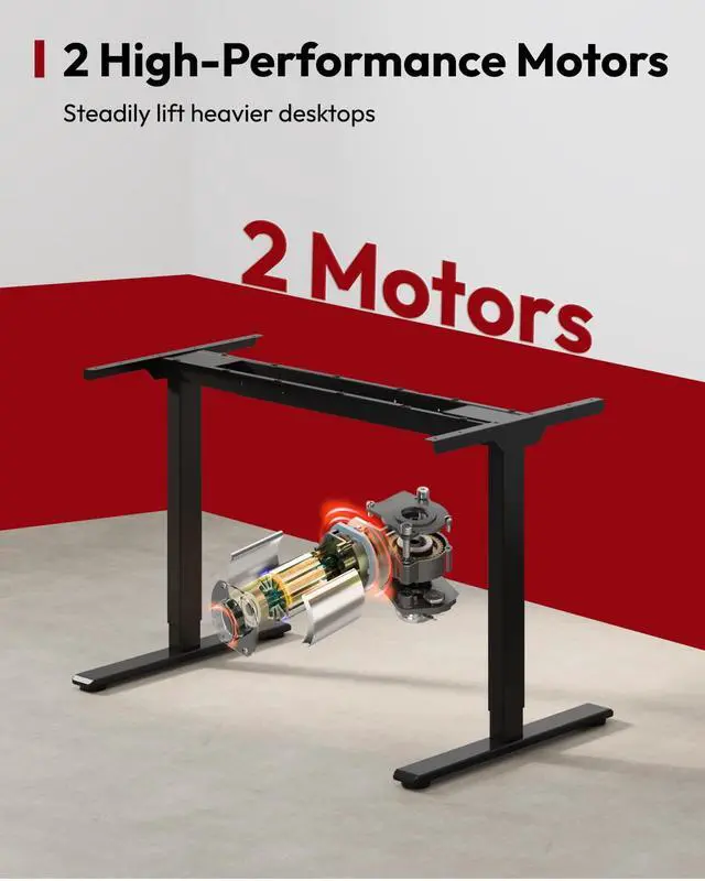 Alt view image 5 of 7 - Dual Motor Electric Standing Desk 71 x 32 Inches, Height Adjustable Sit Stand Desk with Large Splice Board for Home Office, Computer Workstation, Study & Gaming, Black Frame/Black Walnut Top