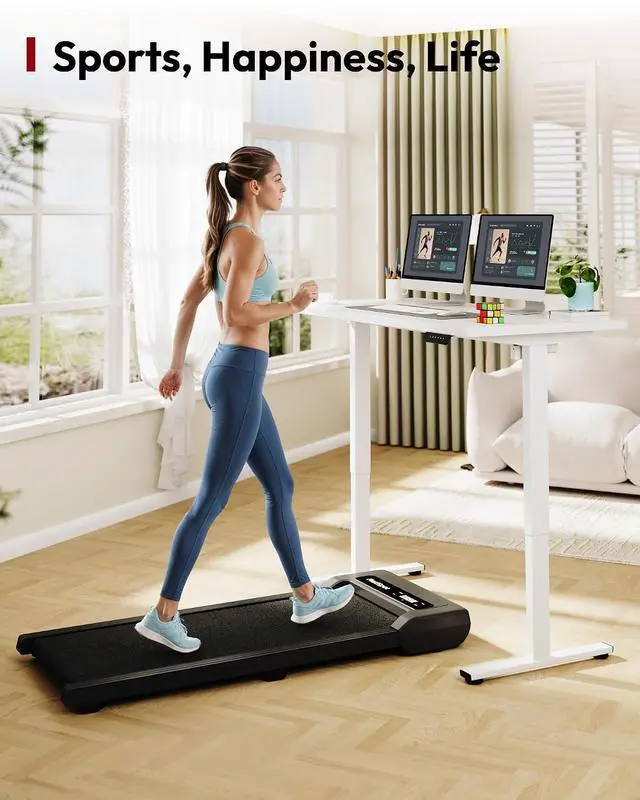 Alt view image 5 of 7 - Electric Standing Desk 40 x 24 Inches Whole-Piece Desktop Height Adjustable Stand Up Desk w/6-Button Controller Ergonomic Computer Desk for Home Office, White Frame + White Tabletop