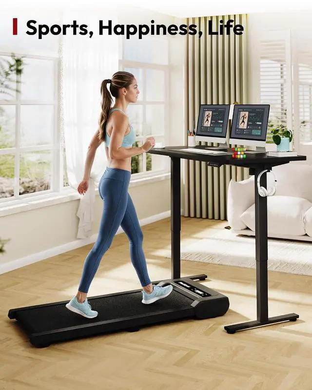 Alt view image 5 of 7 - Electric Standing Desk 55 x 28 Inches Whole-Piece Desktop Height Adjustable Stand Up Desk w/6-Button Controller Ergonomic Computer Desk for Home Office, Black Frame + Black Tabletop