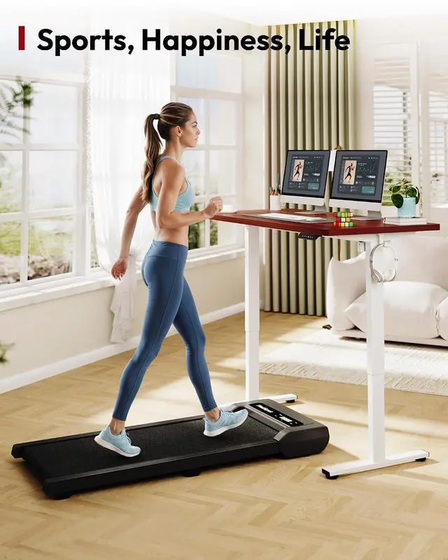 Alt view image 4 of 7 - Electric Standing Desk 55 x 28 Inches Whole-Piece Desktop Height Adjustable Stand Up Desk w/6-Button Controller Ergonomic Computer Desk for Home Office, White Frame + Mahogany Tabletop