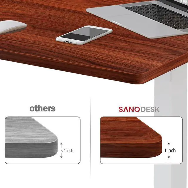 Alt view image 4 of 7 - Whole-Piece Particle Board Table Top for Standing Desk and Home Office Desk DIY, 48x30x1 Inch Mahogany Desk Top