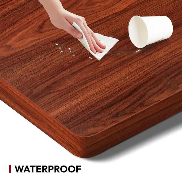 Alt view image 6 of 7 - Universal Tabletop 60"x24"x1" Thickness One-Piece Table Top Rectangular Particle Board for Standing and Home Office Desk Countertop DIY,Mahogany Desk Top
