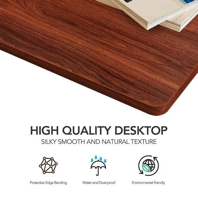 Alt view image 6 of 7 - Whole-Piece Particle Board Table Top for Standing Desk and Home Office Desk DIY, 48x30x1 Inch Mahogany Desk Top