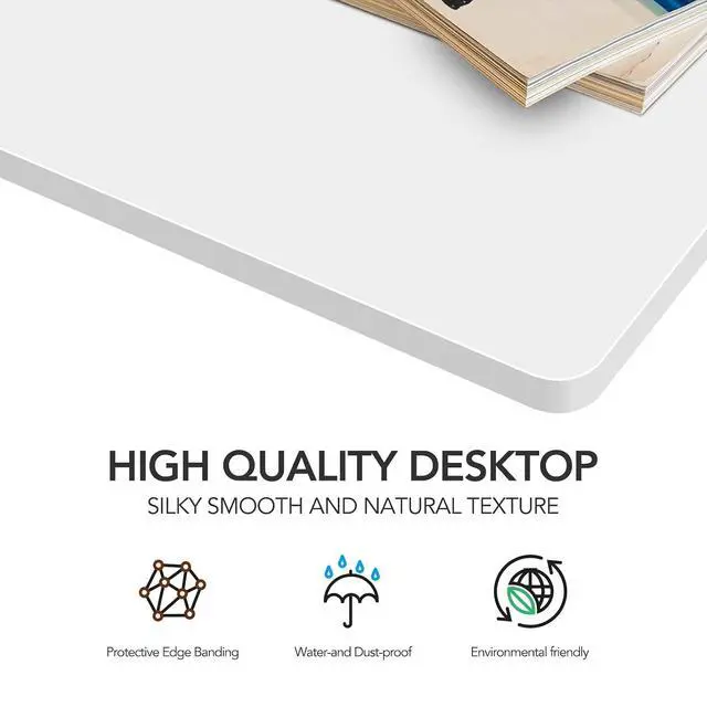 Alt view image 7 of 7 - Whole-Piece Particle Board Table Top for Standing Desk and Home Office Desk DIY, 55x28x1 Inch White Desk Top
