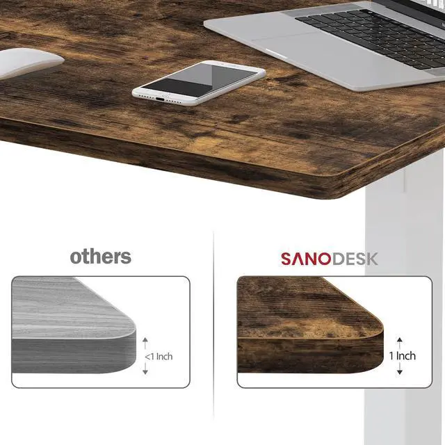 Alt view image 4 of 7 - Whole-Piece Particle Board Table Top for Standing Desk and Home Office Desk DIY, 55x28x1 Inch Rustic Brown Desk Top