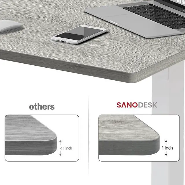 Alt view image 4 of 7 - Whole-Piece Particle Board Table Top for Standing Desk and Home Office Desk DIY, 48x24x1 Inch Grey Oak Veneers Desk Top