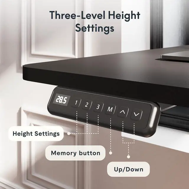 Alt view image 6 of 7 - 4-Leg L Shaped Standing Desk, Electric Height Adjustable Desk with Memory Presets for Home Office, Stand up Desk Computer Workstation, 78x43 Inches Black