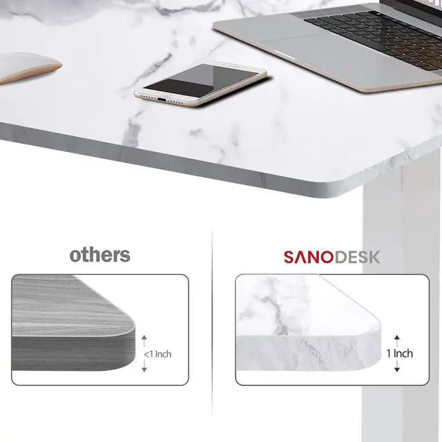 Alt view image 4 of 7 - Whole-Piece Particle Board Table Top for Standing Desk and Home Office Desk DIY, 48x24x1 Inch Marble Grey Desk Top
