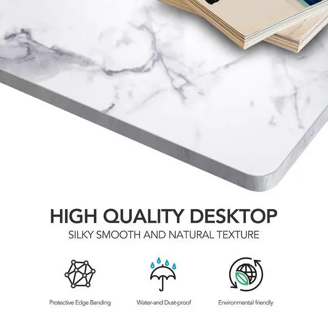 Alt view image 6 of 7 - Whole-Piece Particle Board Table Top for Standing Desk and Home Office Desk DIY, 48x24x1 Inch Marble Grey Desk Top