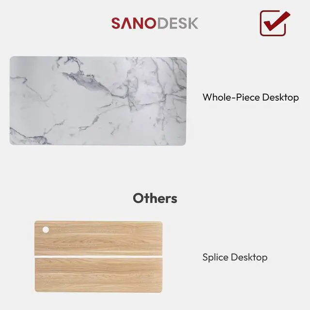 Alt view image 3 of 7 - Universal Tabletop 48"x24"x1" Thickness One-Piece Table Top Rectangular Particle Board for Standing Desk and Home Office Countertop DIY,Marble Grey Desk Top