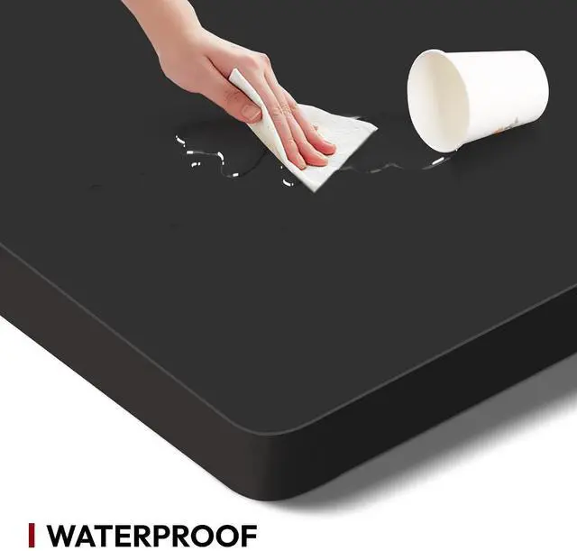 Alt view image 5 of 7 - Universal Tabletop 48"x24"x1" Thickness One-Piece Table Top Rectangular Particle Board for Standing Desk and Home Office Countertop DIY,Black Desk Top