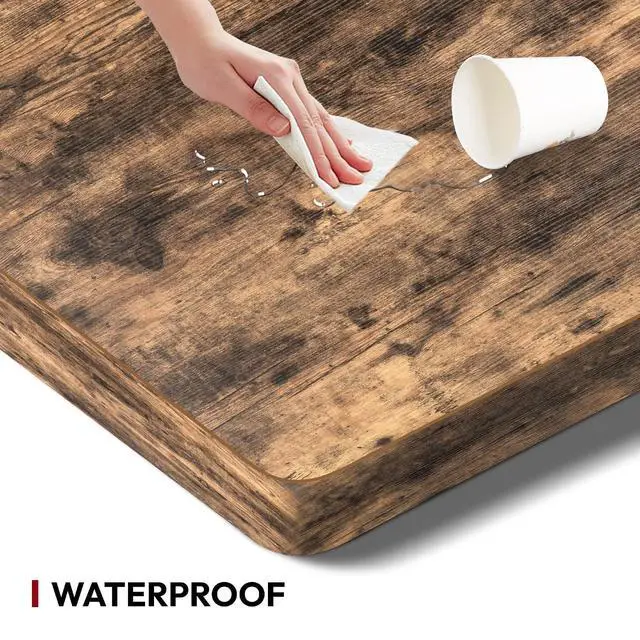Alt view image 5 of 7 - Universal Tabletop 55"x28"x1" Thickness One-Piece Table Top Rectangular Particle Board for Standing Desk and Home Office Countertop DIY,Rustic Brown Desk Top