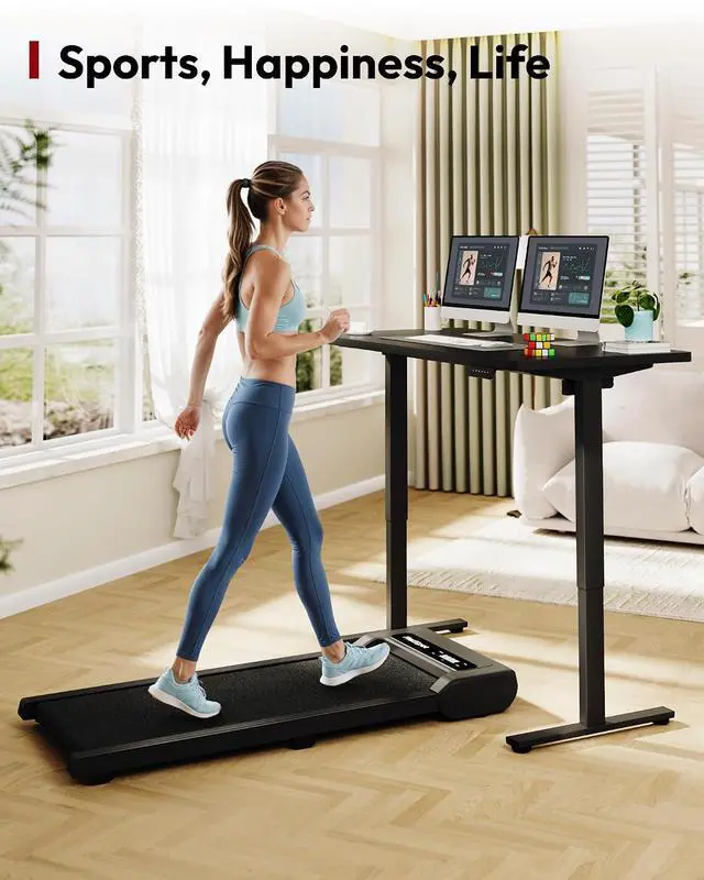 Alt view image 5 of 7 - Electric Standing Desk 48 x 24 Inches Whole-Piece Desktop Height Adjustable Stand Up Desk w/6-Button Controller Ergonomic Computer Desk for Home Office, Black Frame + Black Tabletop