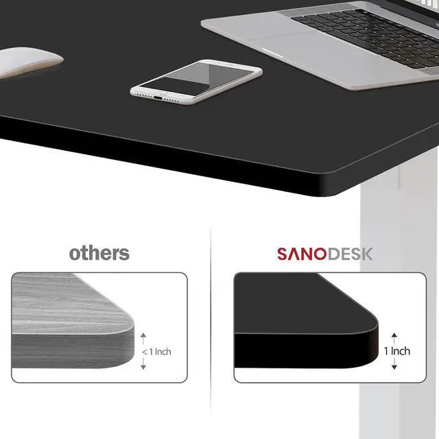 Alt view image 4 of 7 - Whole-Piece Particle Board Table Top for Standing Desk and Home Office Desk DIY, 60x24x1 Inch Black Desk Top