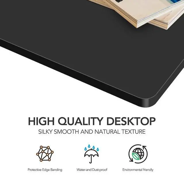 Alt view image 6 of 7 - Whole-Piece Particle Board Table Top for Standing Desk and Home Office Desk DIY, 60x24x1 Inch Black Desk Top