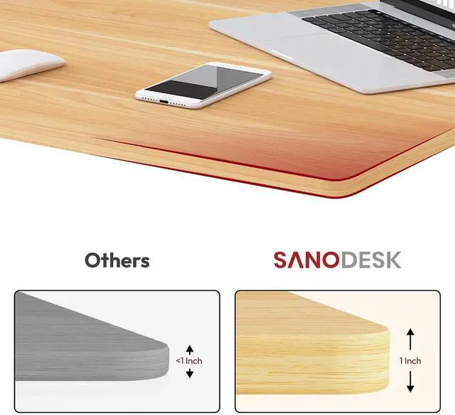 Alt view image 3 of 7 - Universal Tabletop 40"x24"x1" Thickness One-Piece Table Top Rectangular Particle Board for Standing Desk and Home Office Countertop DIY,Maple Desk Top